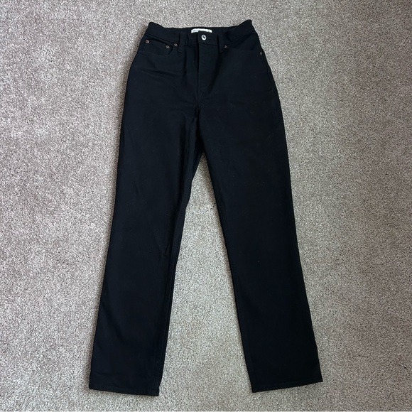 Abercrombie & Fitch Women's Black The 90s Straight Ultra High Rise Jeans Size 26 - Picture 2 of 7